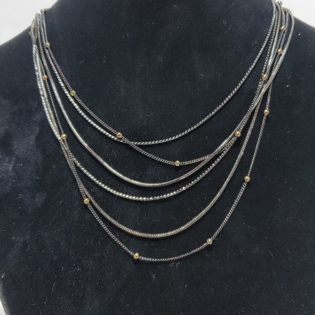 Kohls Hematite Multi Row 6 Strand Necklace